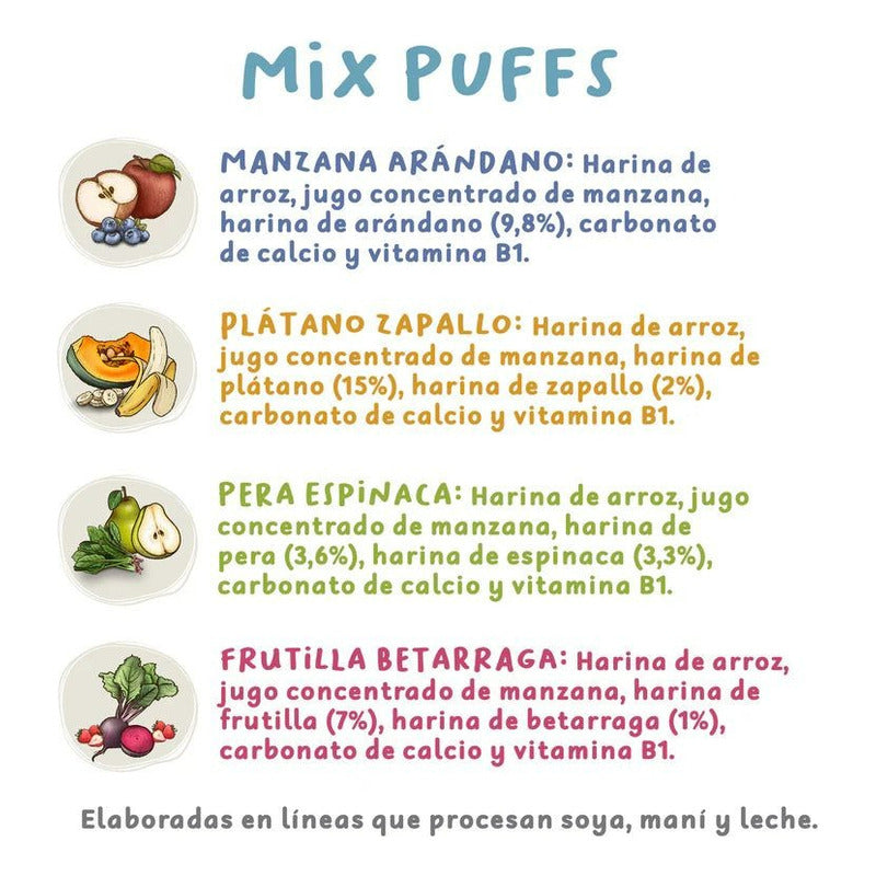 Pack Puffs Kuna Foods Cereal Niños Familiares