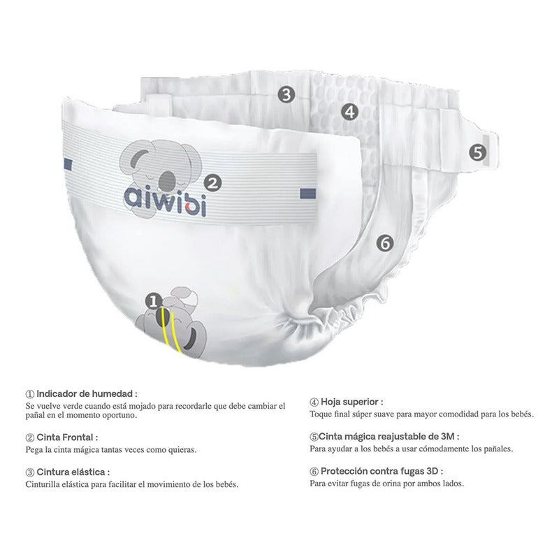 Pañales Premium Aiwibi Ultra Suave M Mediano