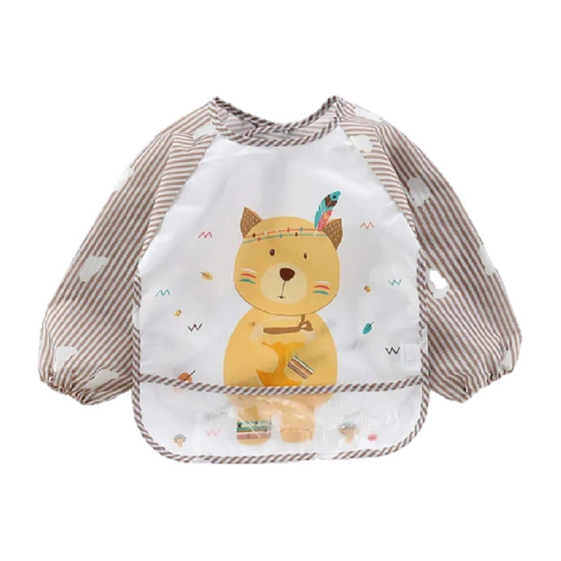 Delantal Babero Con Manga Impermeable Para Niños Animalitos
