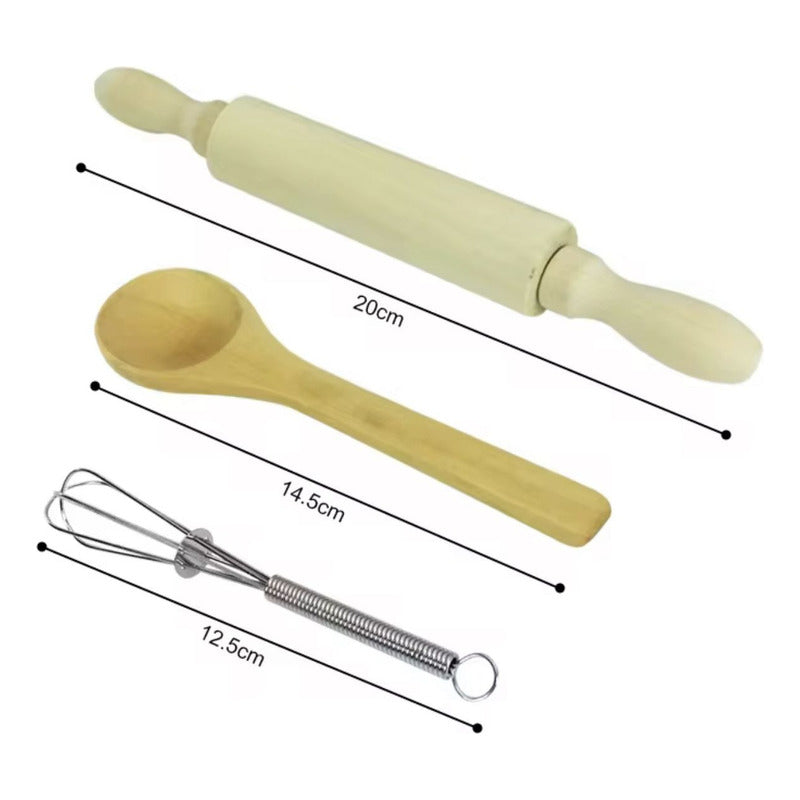 Set De Repostería Y Cocina Con Delantal Juego Niños Celeste