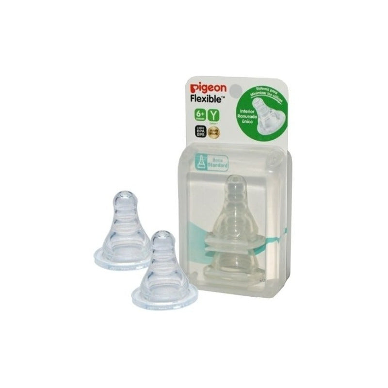 Tetina Pigeon Peristaltico Cuello Estándar Corte Y 2 Pz