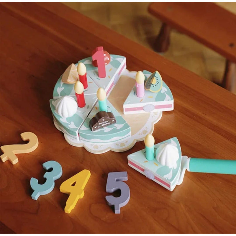 Juguete De Madera Pastel De Cumpleaños-torta Niños