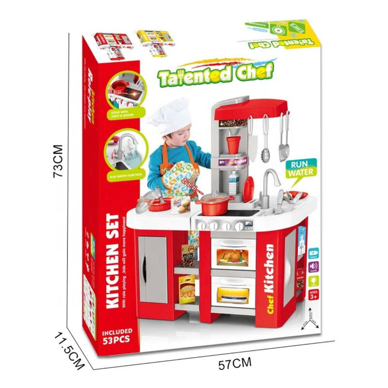 Cocina De Juguete Con Luz- Sonido- Utensilios Niños 53 Pzs