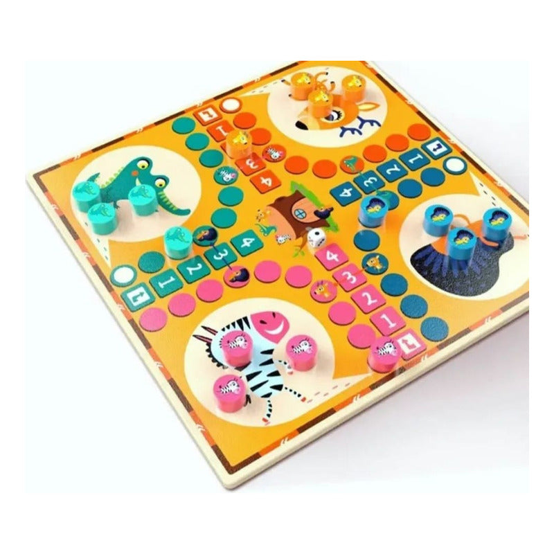 Juego De Mesa Ludo Madera Animalitos Para Niños