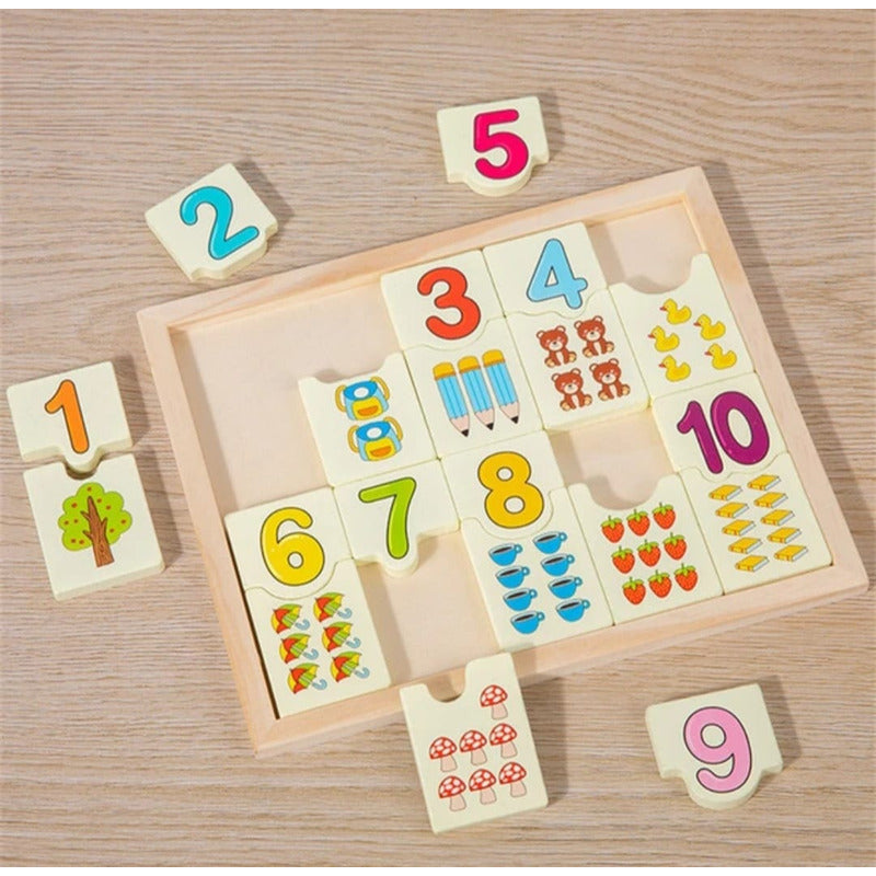 Tabla De Encaje Asociar Numeros Madera Niños