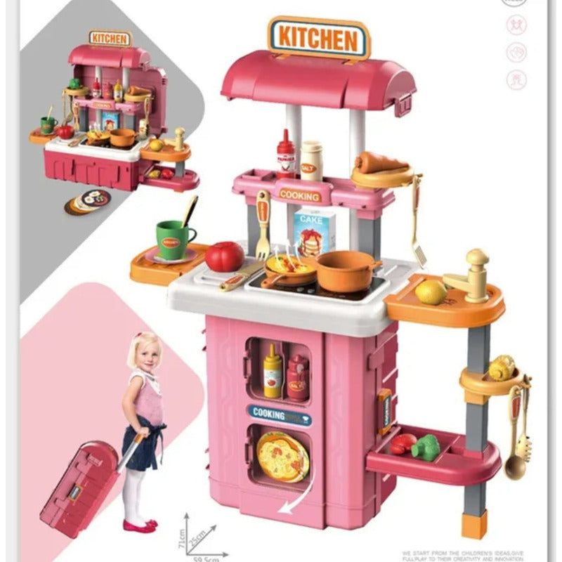 Set Cocina Juguete Maleta Juego De Roles Niños