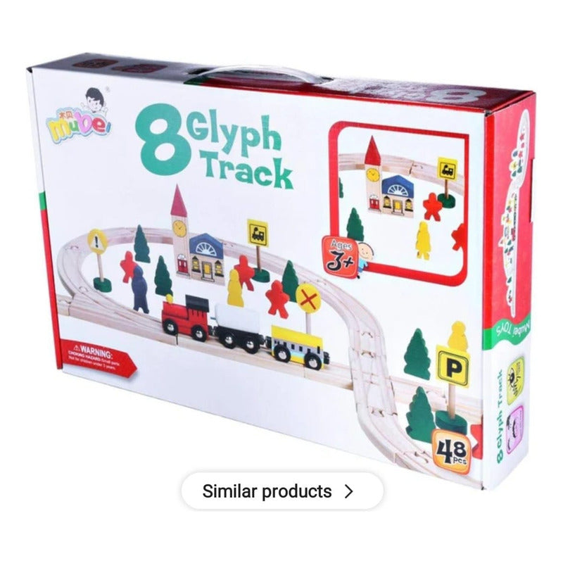 Pista De Tren Madera Juego Didáctico Niños