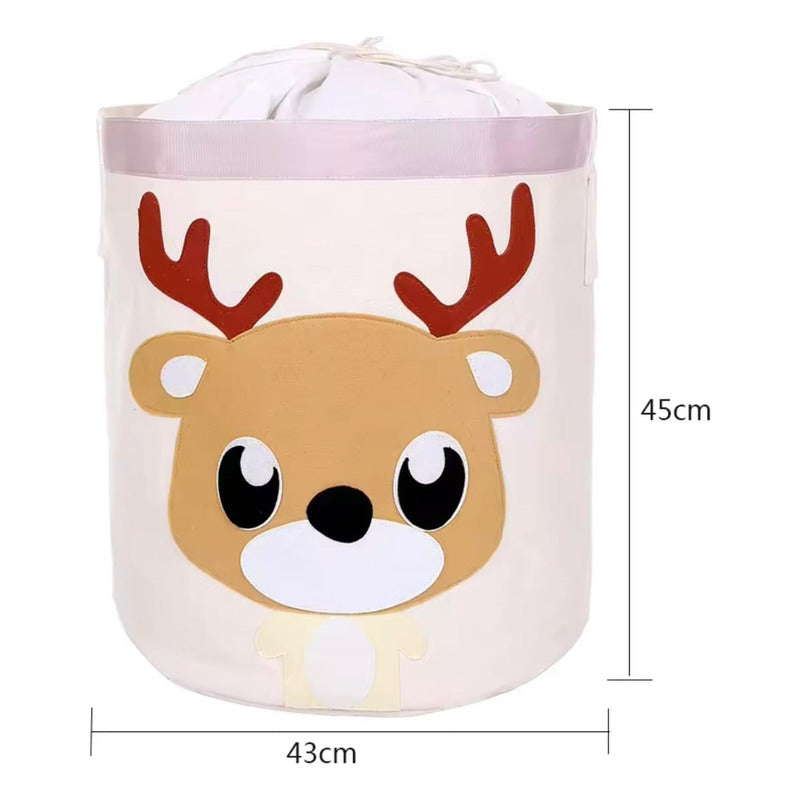 Organizador Redondo-cesta Juguetes Diseños Animalitos Niños