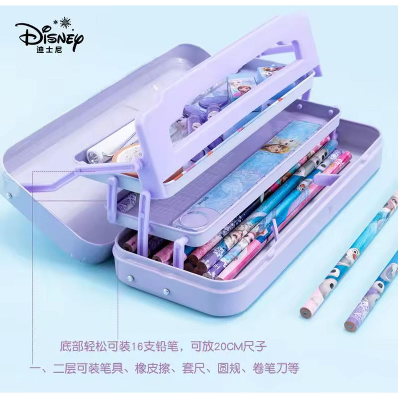 Cartuchera Estuche Metal Frozen Niños-niñas Violeta Frozen
