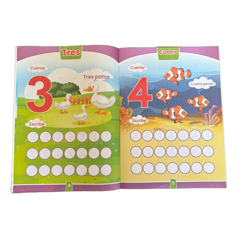 Pack Libro Caligrafía De Números Y Letras Niños