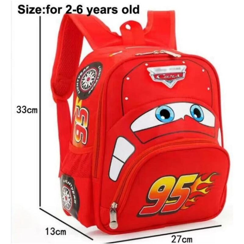 Mochila Cars Rayo Mcqueen Para Niños - Jardín - Escolar