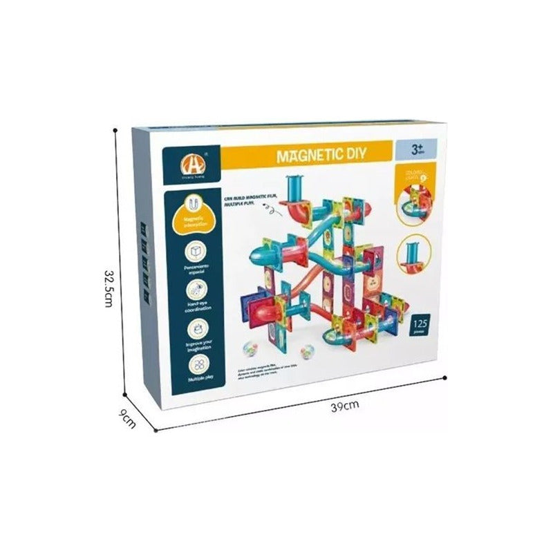 Juego De Construcción Magnético Imán Laberinto- Luz 125pzs