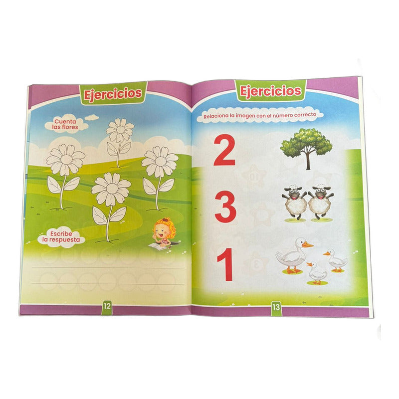 Pack Libro Caligrafía De Números Y Letras Niños