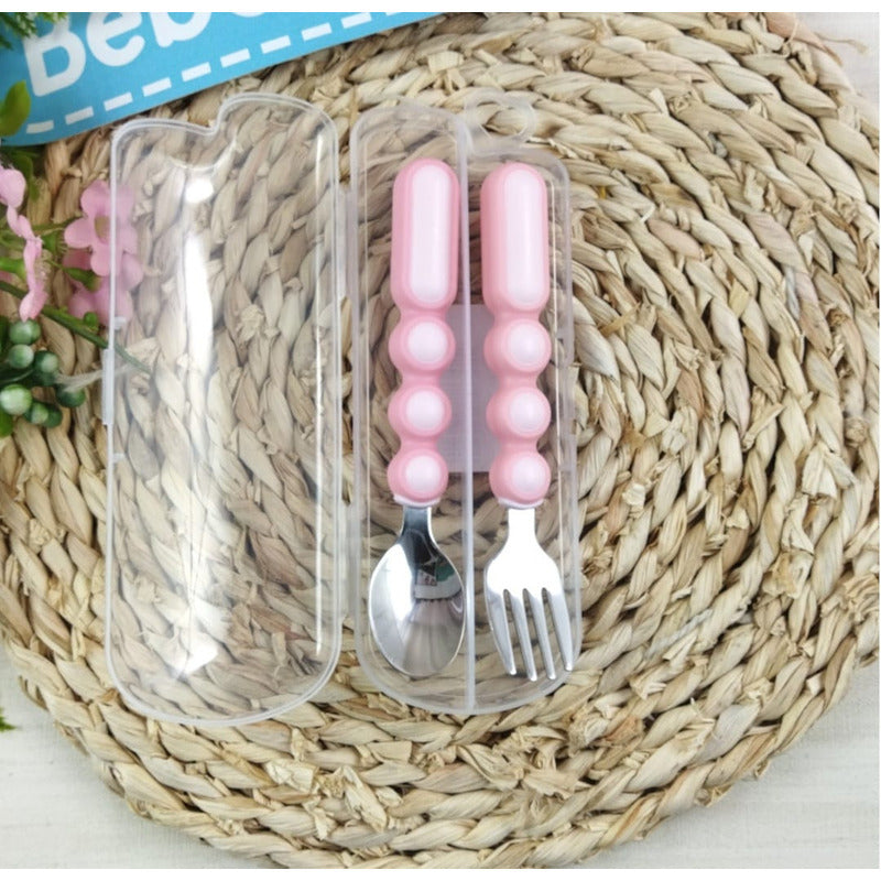 Set Cubiertos Para Bebés Y Niños Flexibles (cuchara-tenedor)