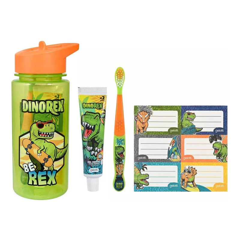 Set Dental Niños Con Botella-cepillo-pasta Dental-sticker