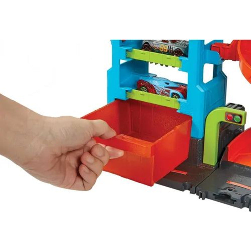 Hot Wheels City Pista De Juguete Autolavado Megatorre Multicolor