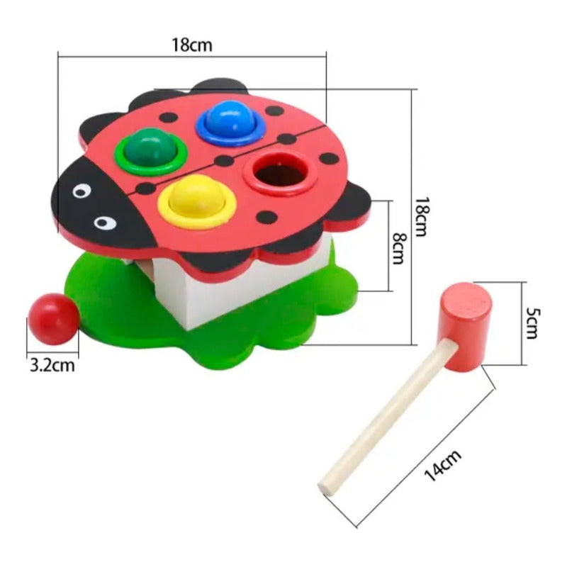 Juego Pega Topo De Madera Chinita Juego Didáctico Niños