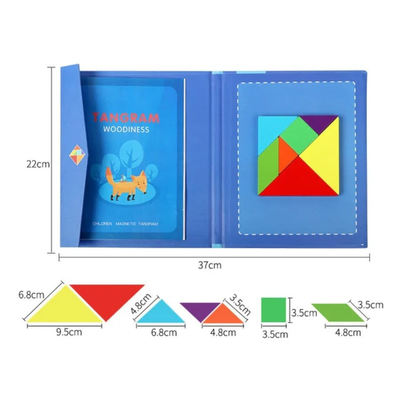 Juego Didactico Tangram 3d  Magnetico - Madera Para Niños