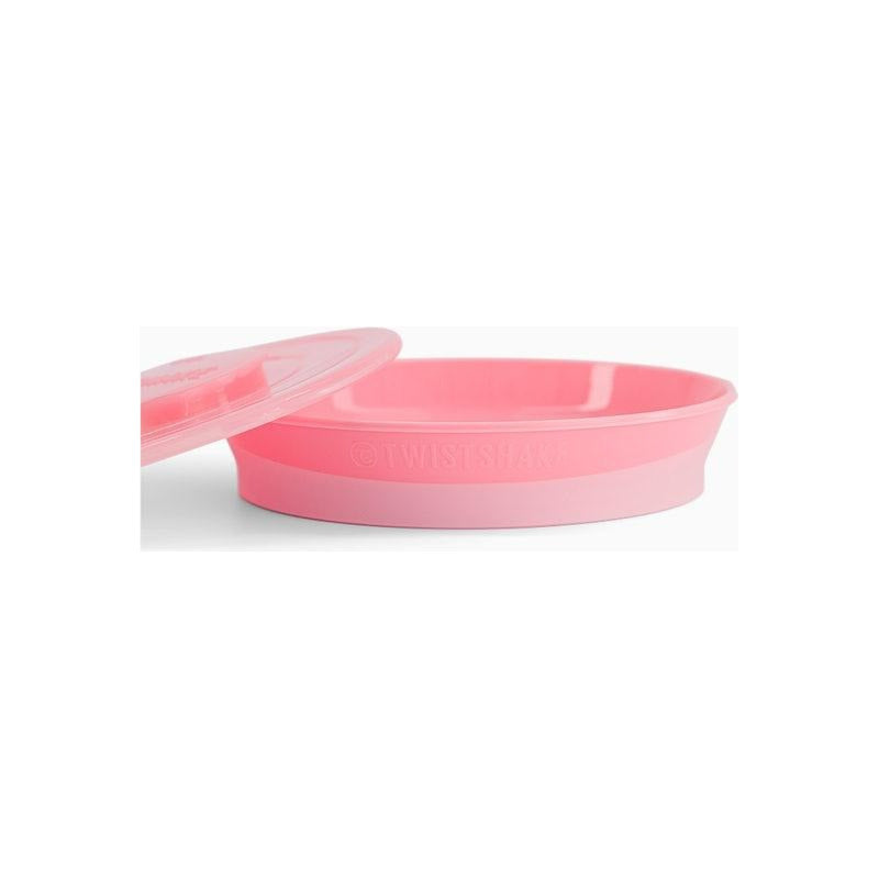 Plato Con Tapa Alimentación Bebé Twistshake 6+m Rosa Lisa Lisa
