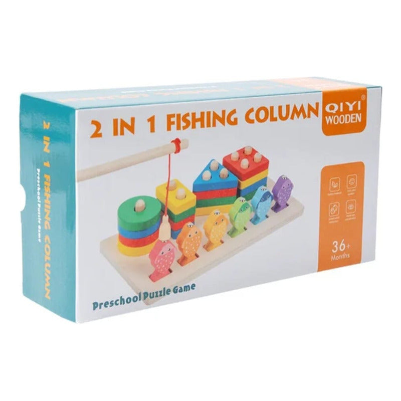 Juego De Pesca Magnetico Y Encaje Juguete De Madera Niños