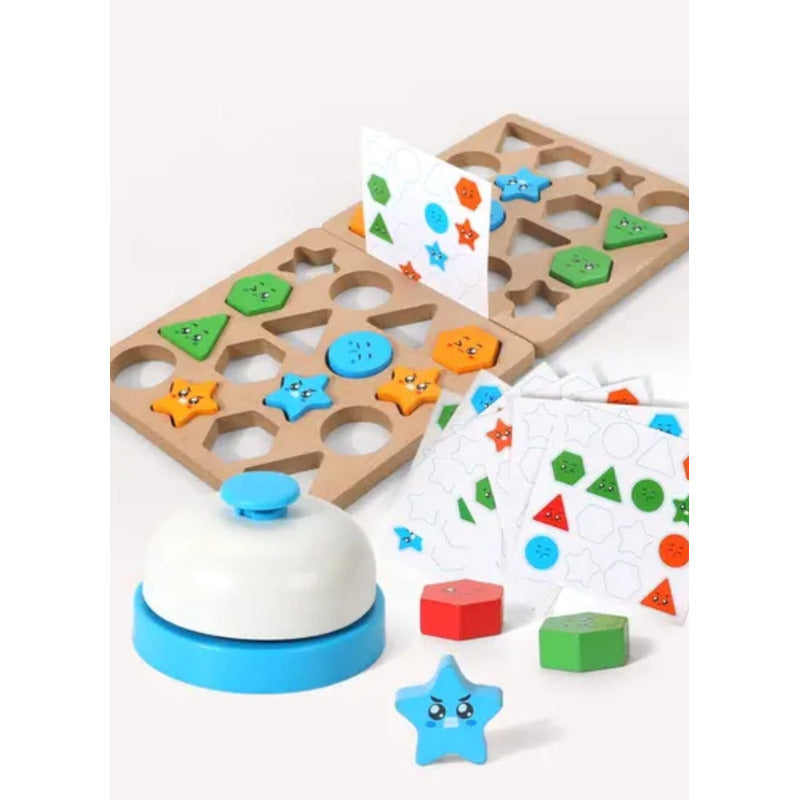 Juego De Patrones-encaje Madera Figuras Geométricas Niños
