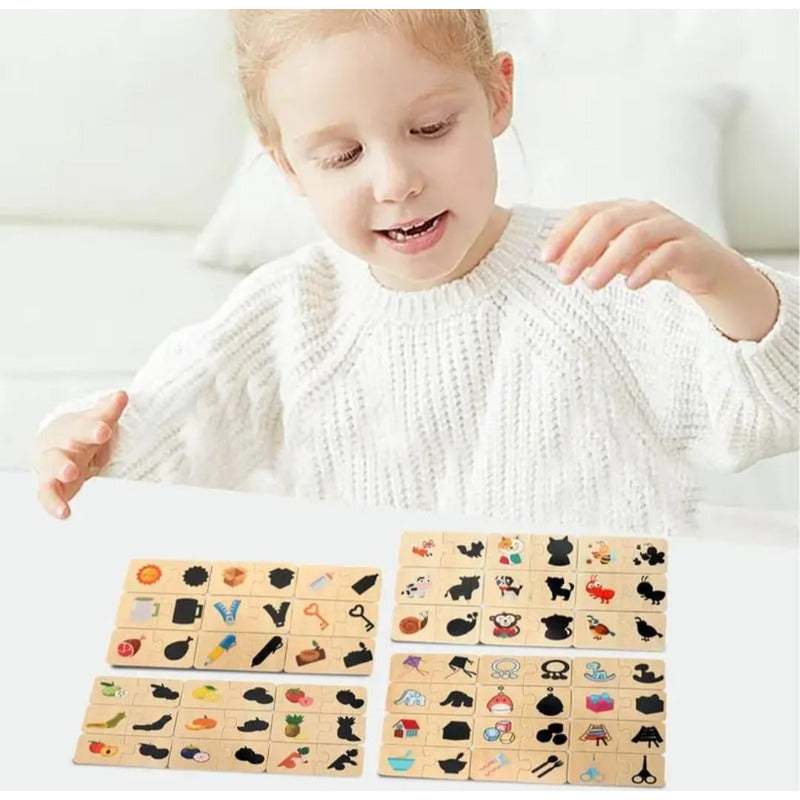 Juego Didáctico Conoce Figuras Y Sombras - Madera - Niños