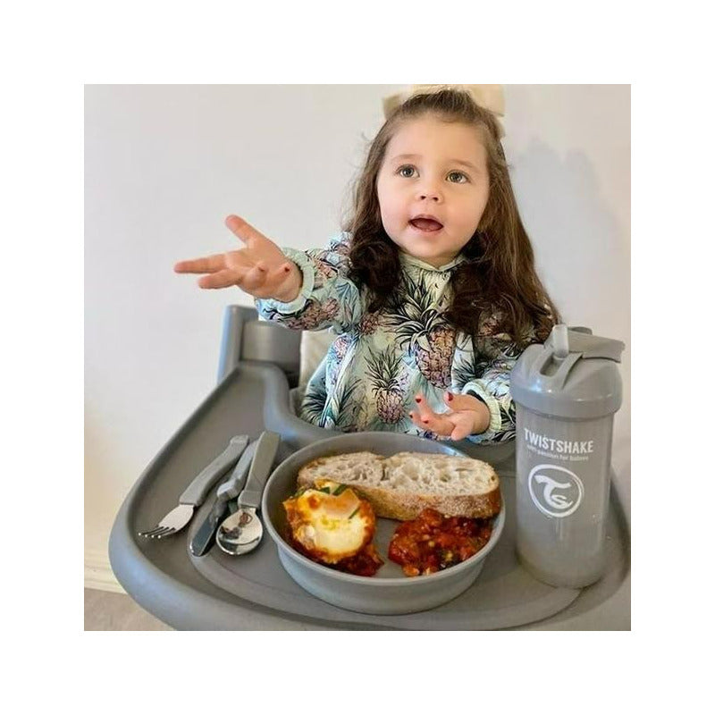 Plato Con Tapa Alimentación Bebé Twistshake 6+m Rosa Lisa Lisa