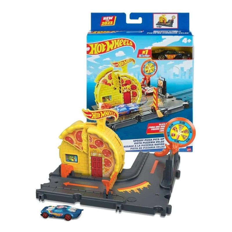 Pista De Autos Hot Wheels City Estación Juguete Con Auto Amarilla - Pizza