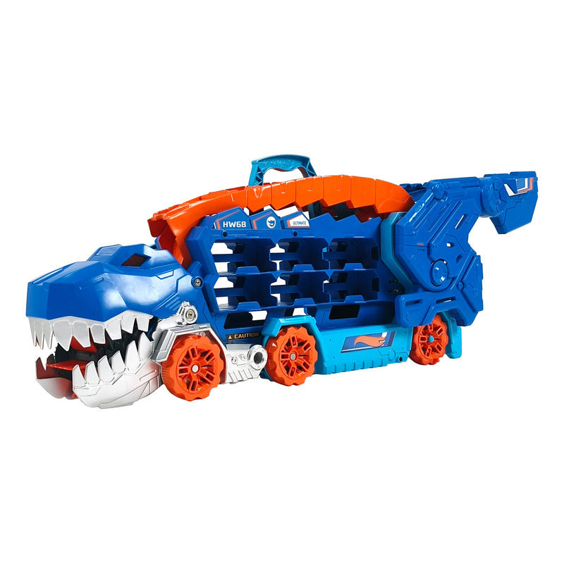 Hot Wheels City Pista De Juguete Súper Remolque T-rex Autos Multicolor