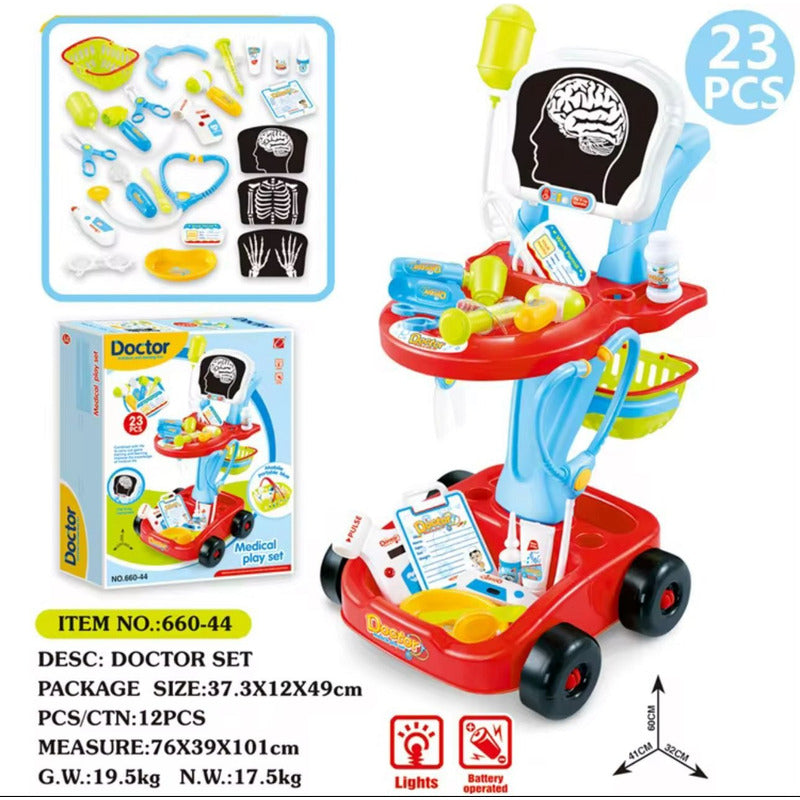 Carro Doctor Juguete Didáctico Juego De Roles Niños Azul