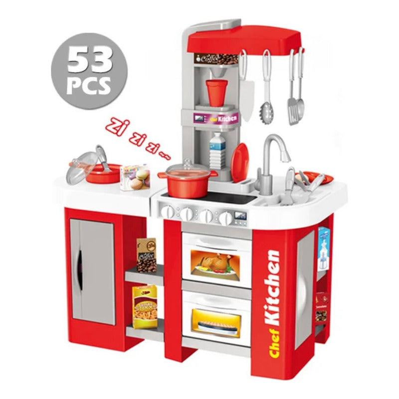 Cocina De Juguete Con Luz- Sonido- Utensilios Niños 53 Pzs