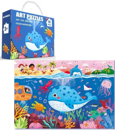 Rompecabezas Puzzle Para Niños 60 Piezas Animales Marinos