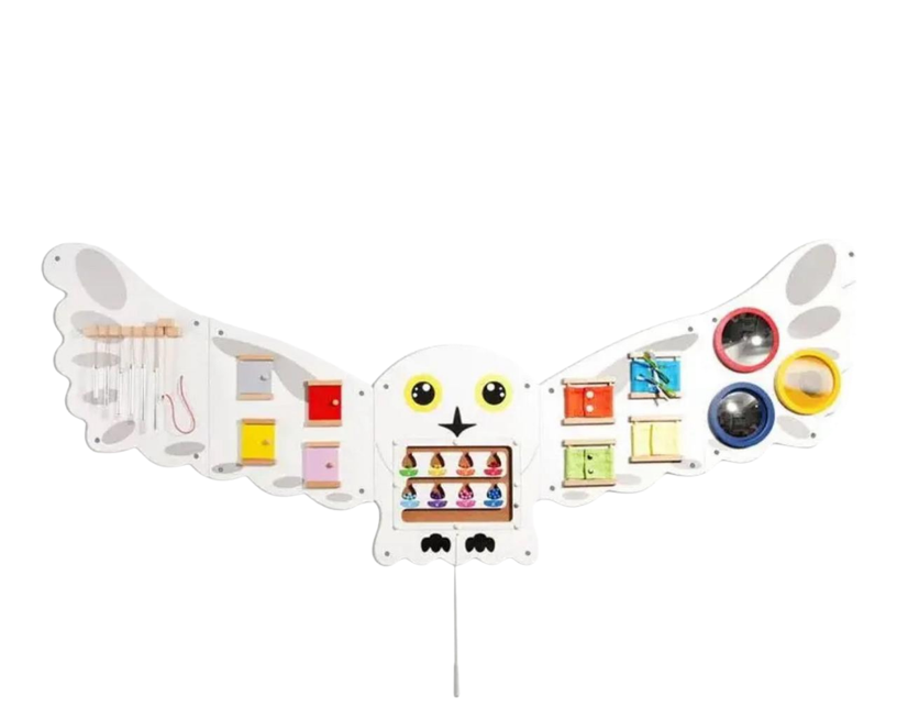 Juego Sensorial Madera Niño Panel Pared Buho Didáctico