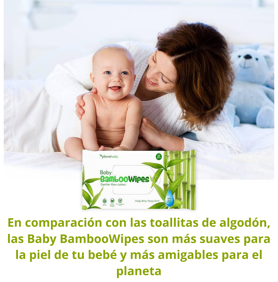 Toalla Húmedas Bambu Agua 99.9% 60unid Biodegradable Nachin