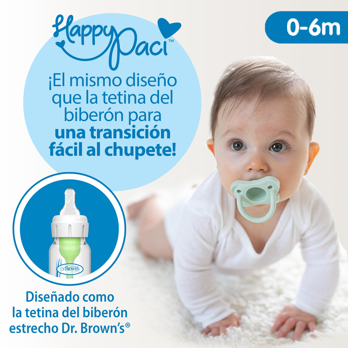 Chupete Silicona Dr Brown's 0-6 Meses Rosa Verde 2 Unid
