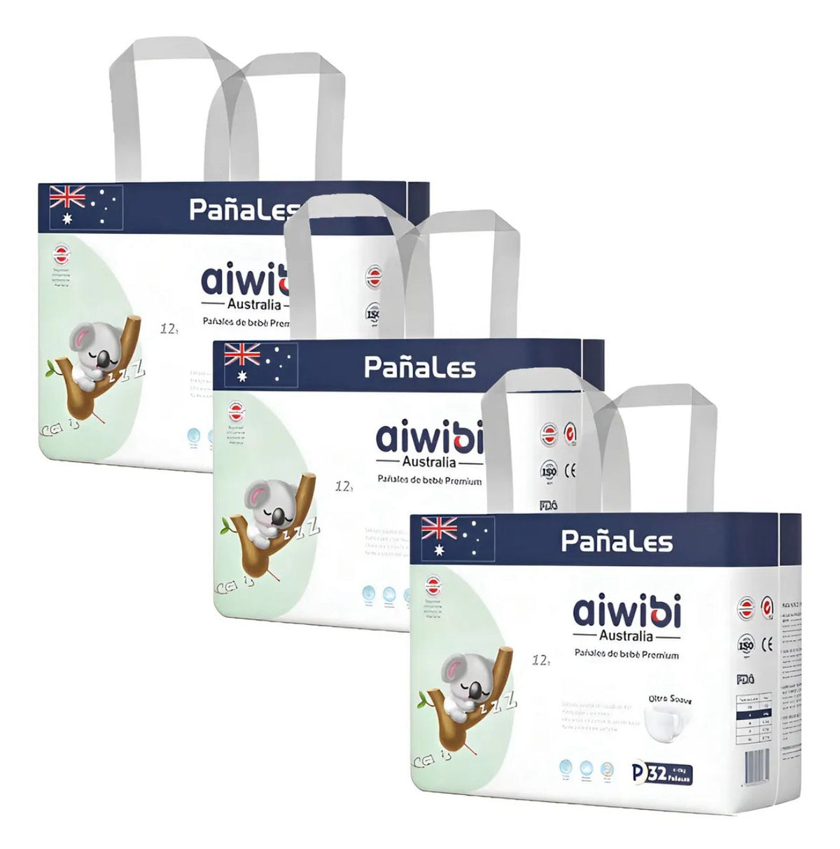 Pañales Aiwibi Premium Tripack talla P