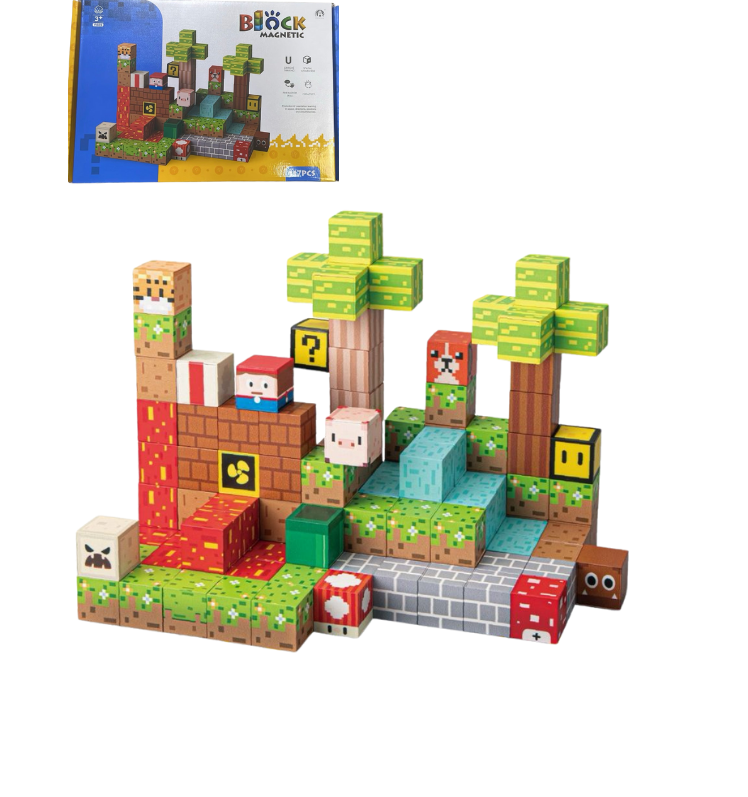 Bloques Magnéticos Tipo Minecraft Cubos Pixel 117 pzs