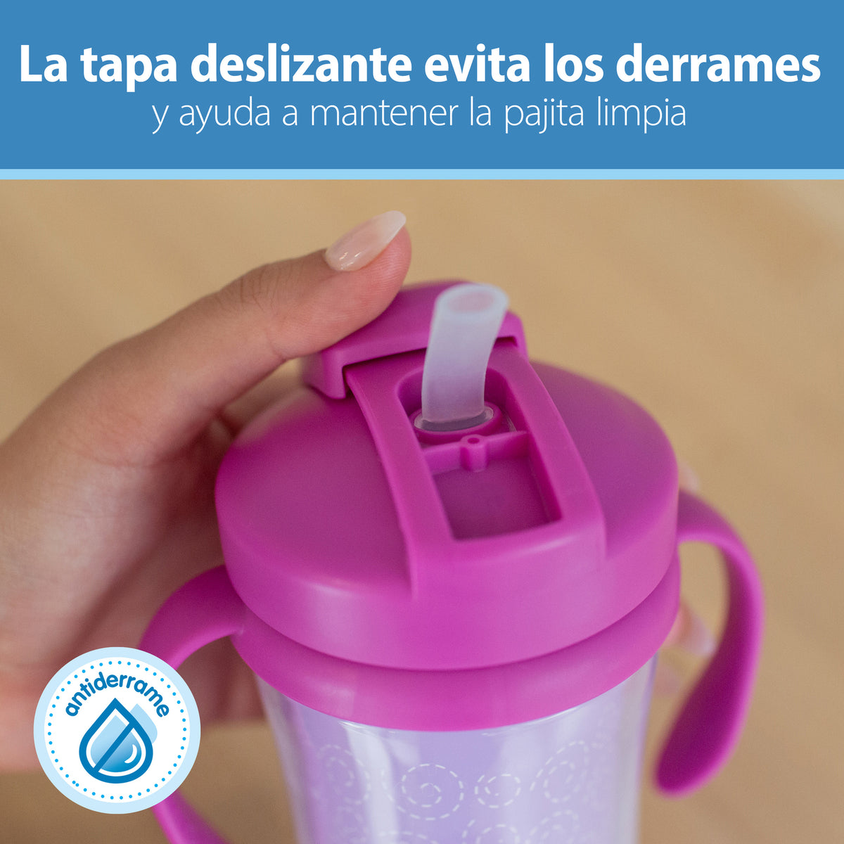 Vaso Termico Con Bombilla 12m+ Dr. Brown's 300ml Rosado