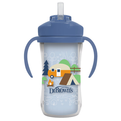 Vaso Termico Con Bombilla 12m+ Dr. Brown's 300ml Azul
