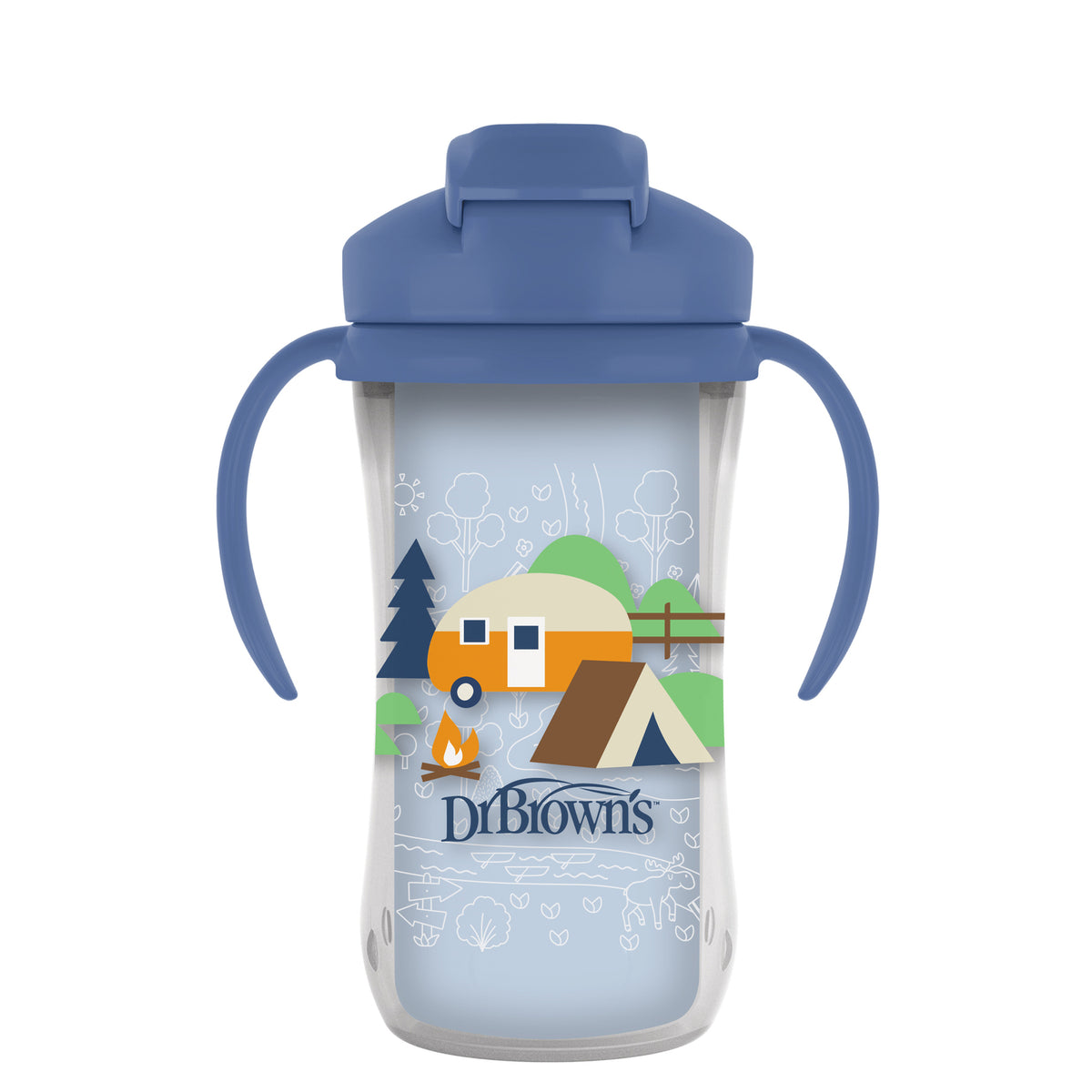 Vaso Termico Con Bombilla 12m+ Dr. Brown's 300ml Azul