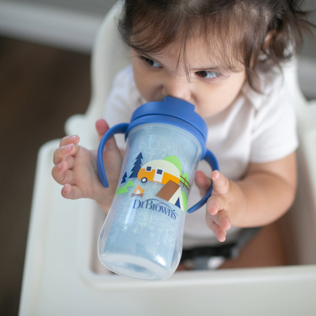 Vaso Termico Con Bombilla 12m+ Dr. Brown's 300ml Azul