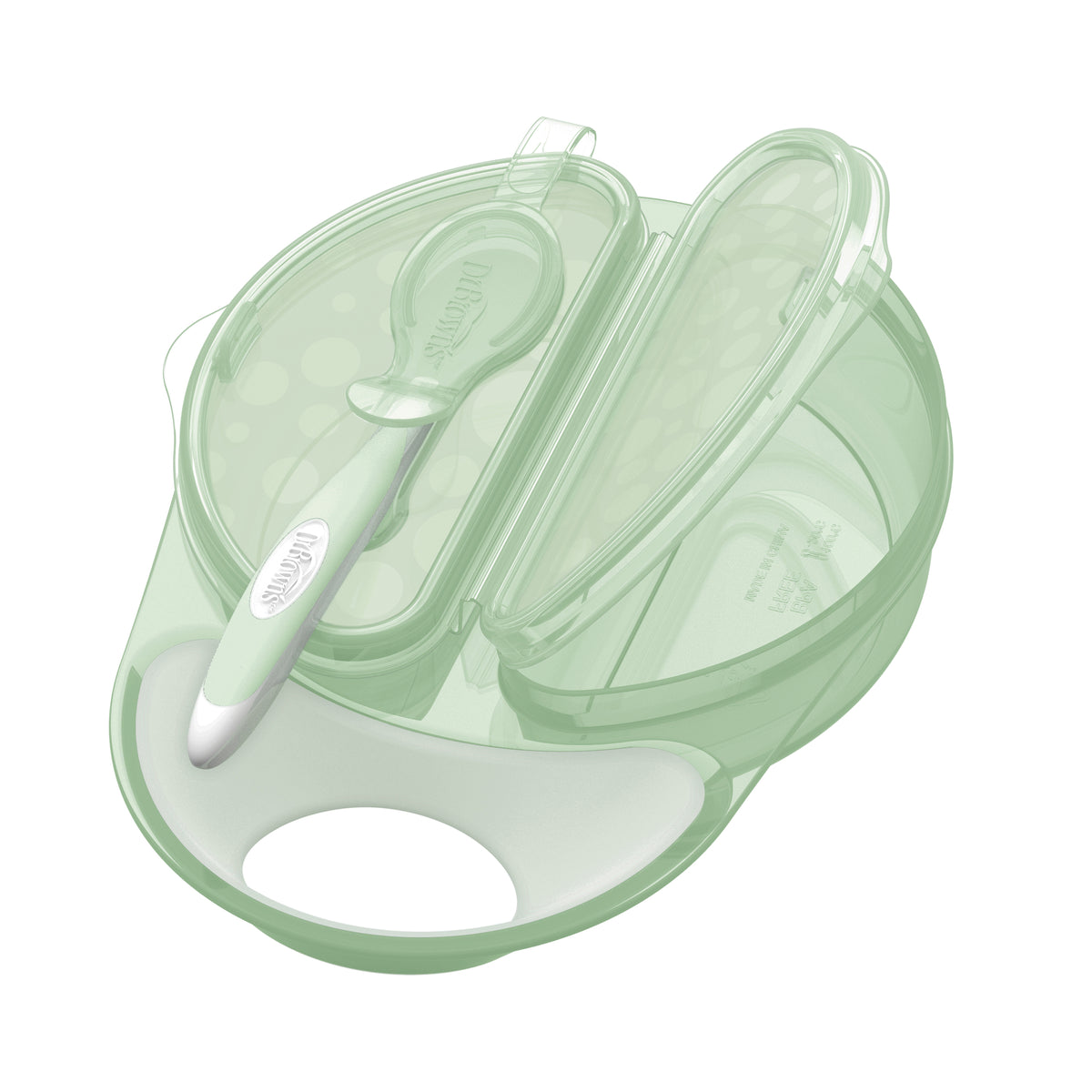 Plato Y Cuchara Para Viaje 4m+ Dr. Browns Verde