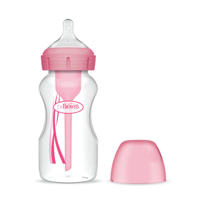 Mamadera Boca Ancha Dr Brown's Options+ 270ml Rosa
