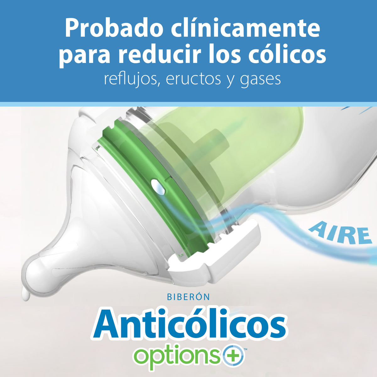 Mamadera Boca Ancha Dr Brown's Options+ 270ml Azul
