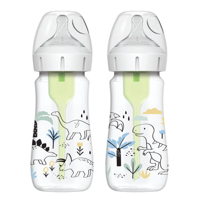Pack 2 Mamadera Boca ancha Options+ 270ml Dinosaurios Dr. Brown's