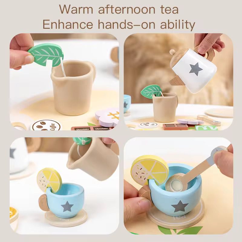 Juego De Tazas De Té Madera Juego De Rol Niños