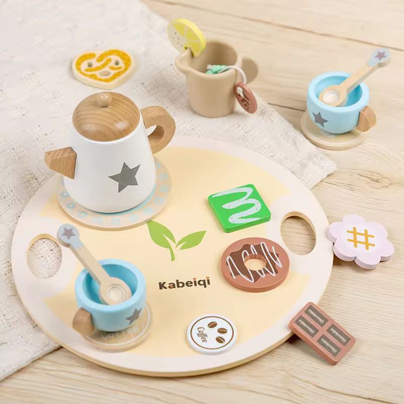 Juego De Tazas De Té Madera Juego De Rol Niños