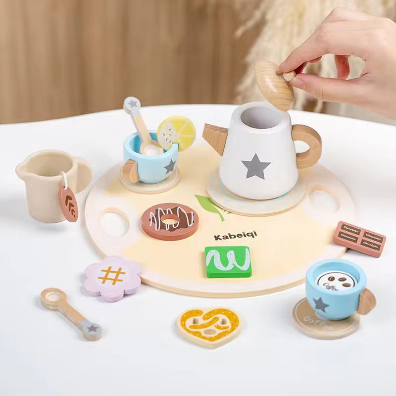 Juego De Tazas De Té Madera Juego De Rol Niños