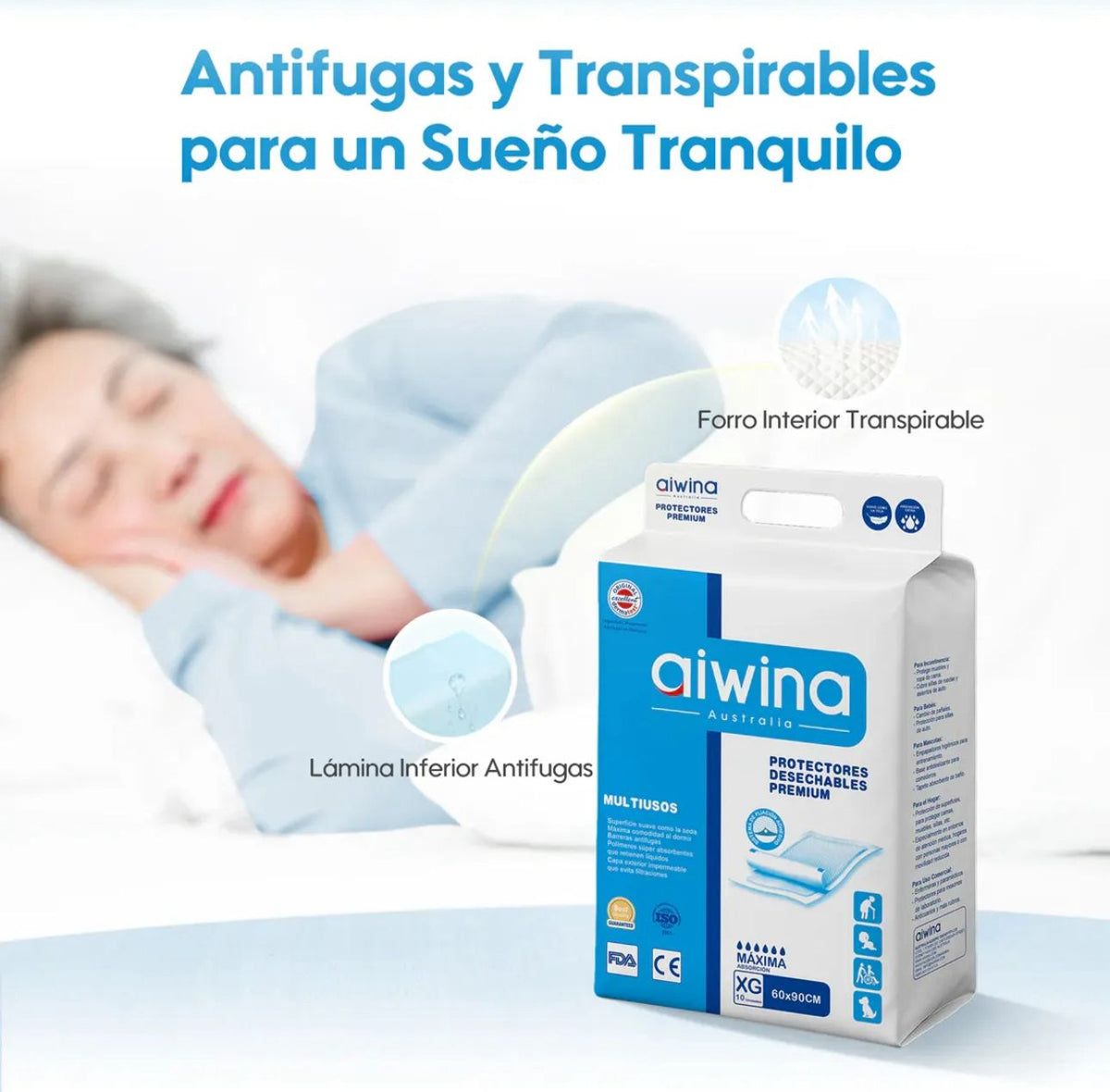 Sabanillas Protector De Cama Desechable Absorbente Multiusos
