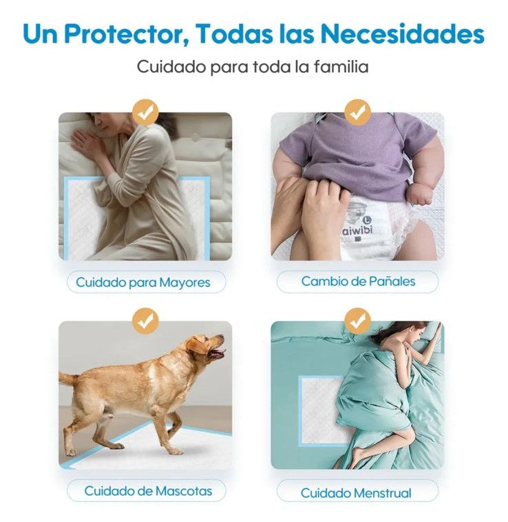 Sabanillas Protector De Cama Desechable Absorbente Multiusos
